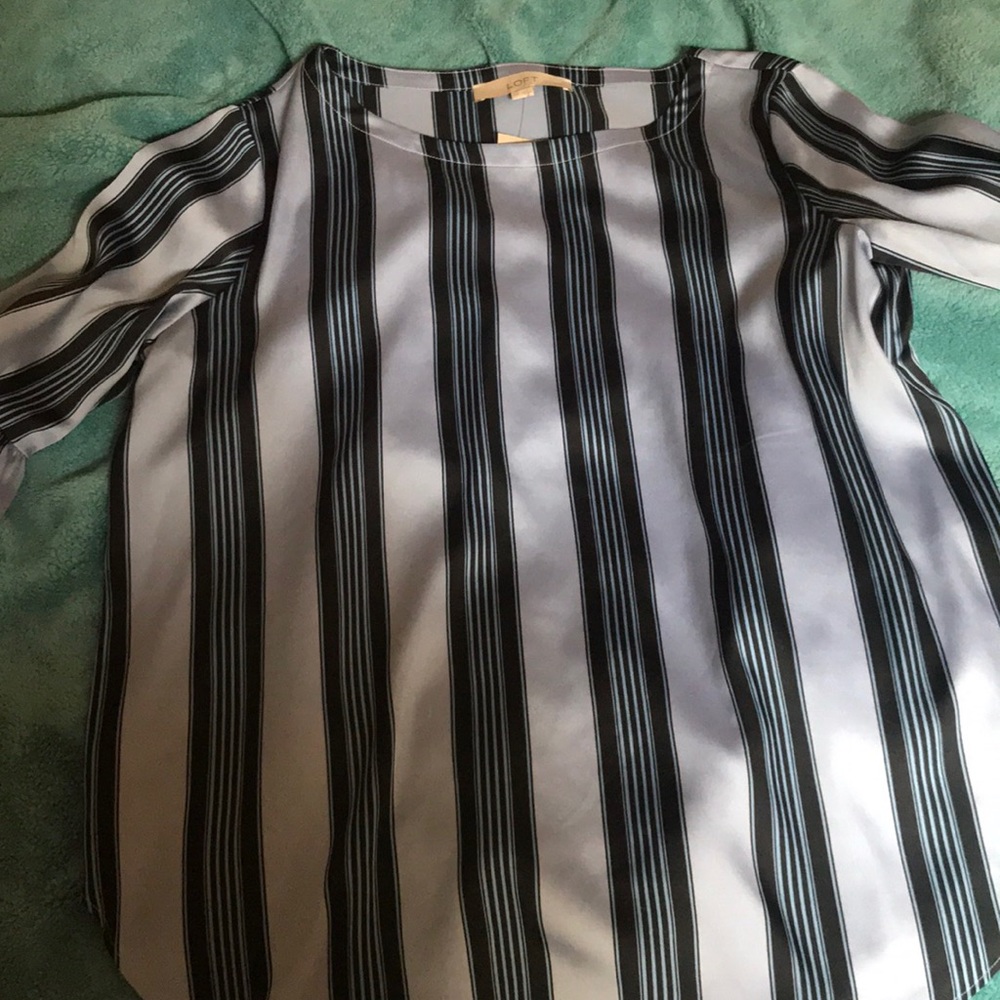 LOFT Blue striped top